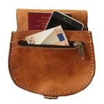 Small Leather Saddle Bag: Tan