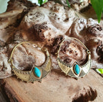 Golden Ethnic Turquoise Earrings Ethnic