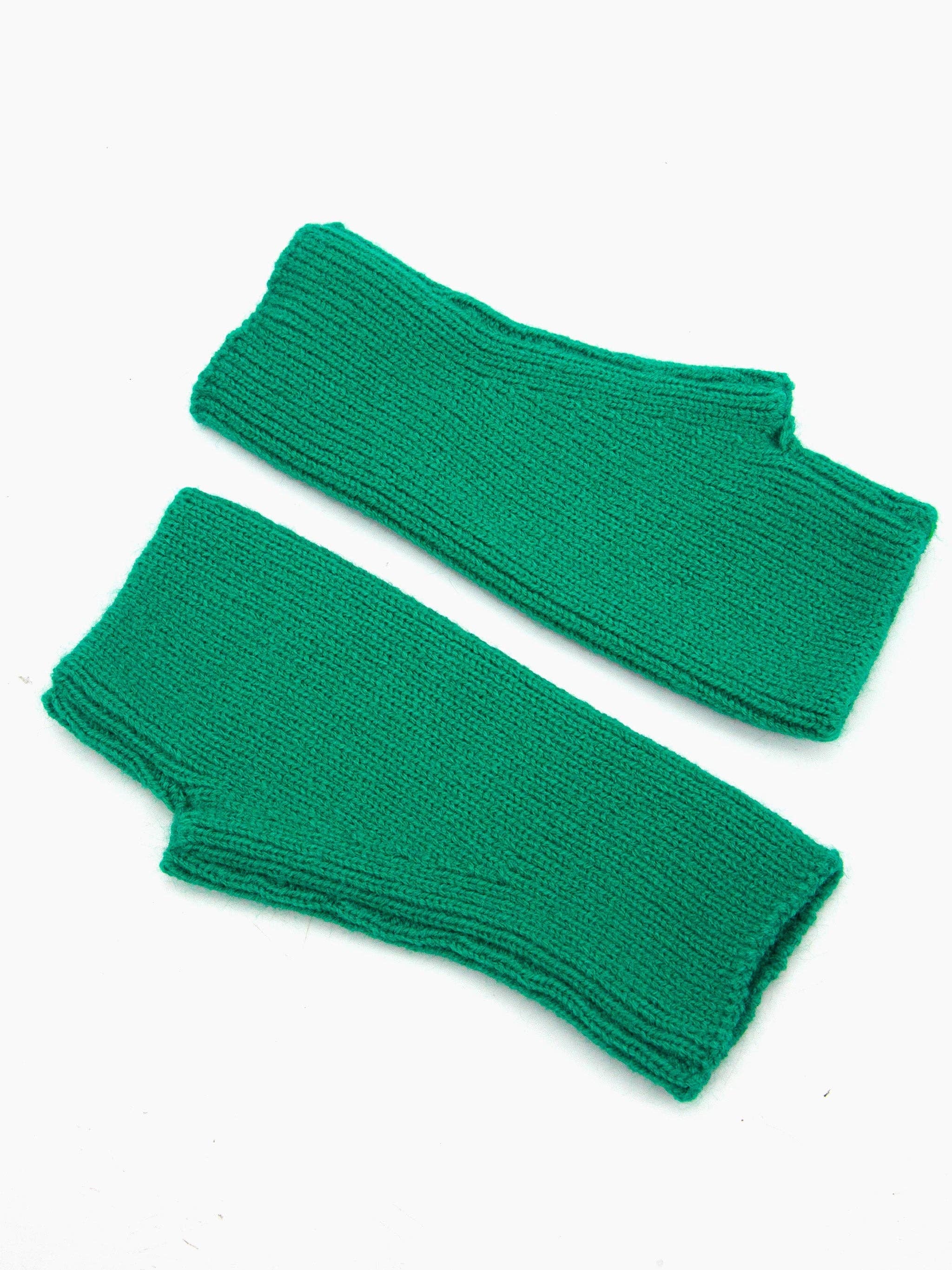 Dylan Wrist Warmers - Green, Knitted: One-size