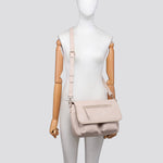 Vegan Leather Multi-Compartment Crossbody Bag # 26759: BROWN