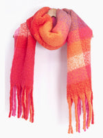 Allie Heavyweight Scarf - Fuchsia, Square Colour Block: One-size