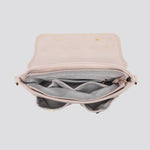 Vegan Leather Multi-Compartment Crossbody Bag # 26759: BROWN