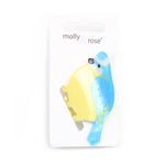 Pearlescent Blue Bird Hair Claw Clip