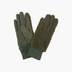 Winnie Khaki Borg Fleece Gloves: One-size