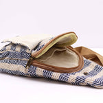Natural Cotton Cross-Body Bags: Grey & White