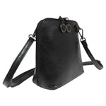 Superbia Pewter Hardware Small Box Zip Around Cross Body Bag: Green