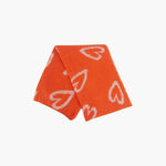 Zuri Cream/Orange Sketched hearts Heavyweight Scarf: One-size