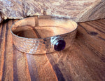 Hammered Silver Bracelet with Amethyst / Adjustable / Bohemian Jewellery / Ethnic Style / Rustic  / Boho / Gift for Her / Artisanal /