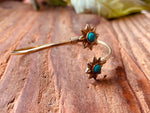 Turquoise Flower Boho Brass Bracelet