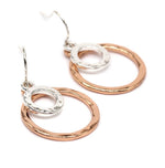 Rose Gold And Silver Plated Rings Drop Earrings 2135