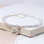 Silver Plated Crystal Edged Heart bracelet 2535