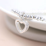 Silver Plated Crystal Edged Heart bracelet 2535